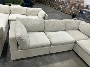 Albany Park Kova Box Cushion Corner Sectional - Oatmeal Performance Chenille