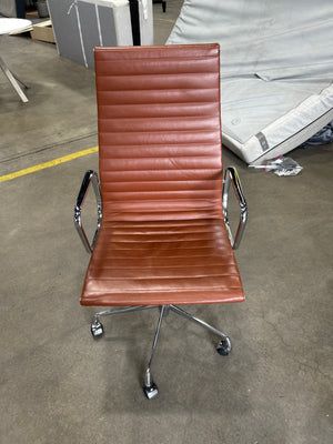 Cognac Tan Leather Office Chair