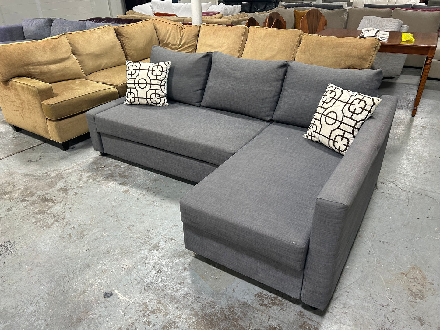 IKEA Gray Friheten Sleeper Chaise Sectional