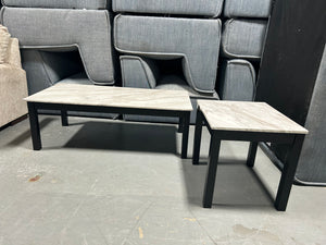 Contemporary Marbled Coffee Table/End Table Set