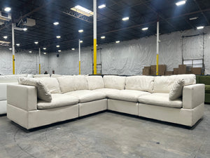 Albany Park Kova Box Cushion Corner Sectional (Dune Performance Linen)