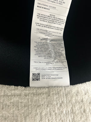 BRAND-NEW Amelia Grand Swivel Chair w/Ottoman (Soul Cloud)