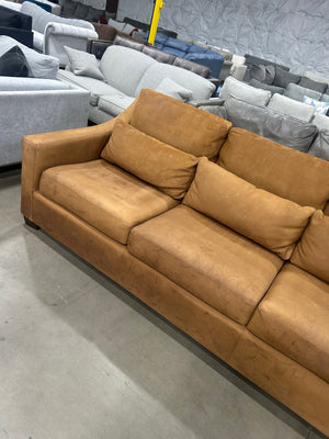 Pottery Barn York Deep Slope Arm Nubuck Leather Sofa