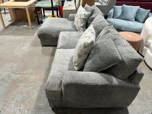 ULTRA PLUSH 2-Pc Light Gray Chaise Sectional