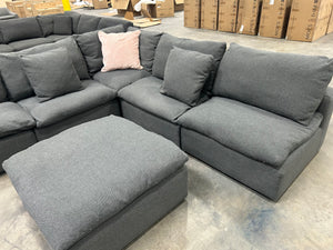 Bassett Beckham Track Arm Modular L-Shaped Sectional (Pewter)