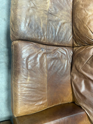 Italian Leather Cognac Tan 2-Pc Durango Sofa Set