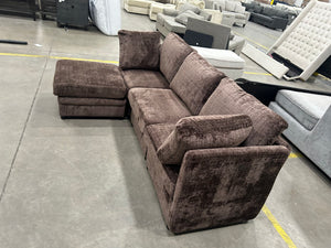 Dark Brown Modular Sectional w/Storage Ottoman