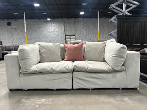 Jackson Furniture 2-Pc Modular Gray Velvet Cloud Sofa