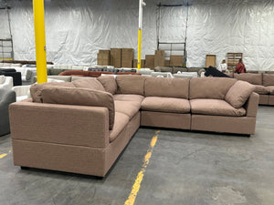 Albany Park Kova L-Shape Corner Sectional - Mocha Performance Bouclé