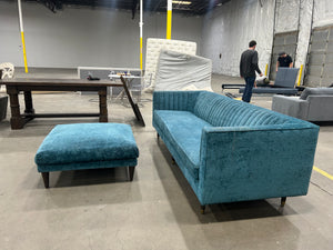 Joybird Chelsea Sofa w/Ottoman (Prime Peacock)