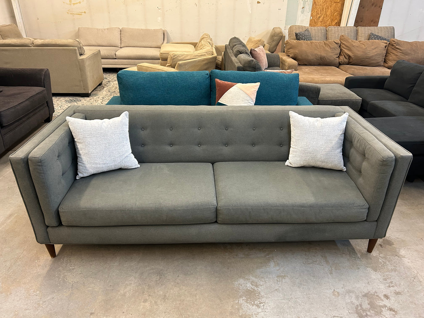 Gray Mid-Century Modern Couch