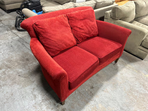 Davis & Shaw Studded Red Loveseat