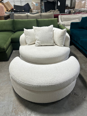 BRAND-NEW Amelia Grand Swivel Chair w/Ottoman (Soul Cloud)