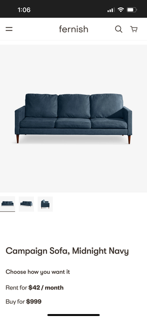 Campaign Midnight Blue MCM Sofa