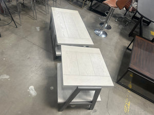 Contemporary Light Gray Wood Coffee Table/End Table Set