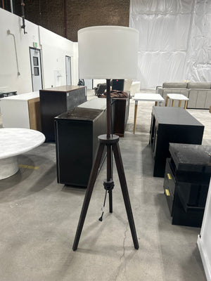 Contemporary Espresso Wood Floor Lamp