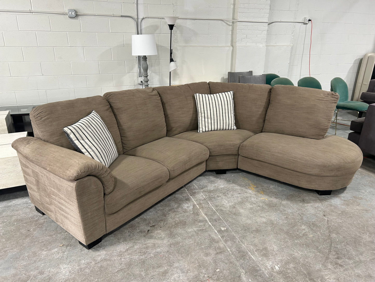 IKEA Taupe 3-Pc Chaise Sectional