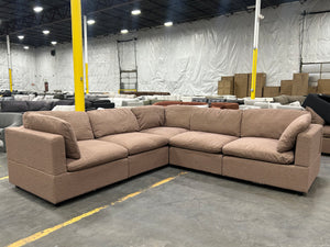 Albany Park Kova L-Shape Corner Sectional - Mocha Performance Bouclé