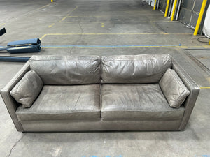 Room & Board 90'' Full-Grain Leather Sofa (Slate)