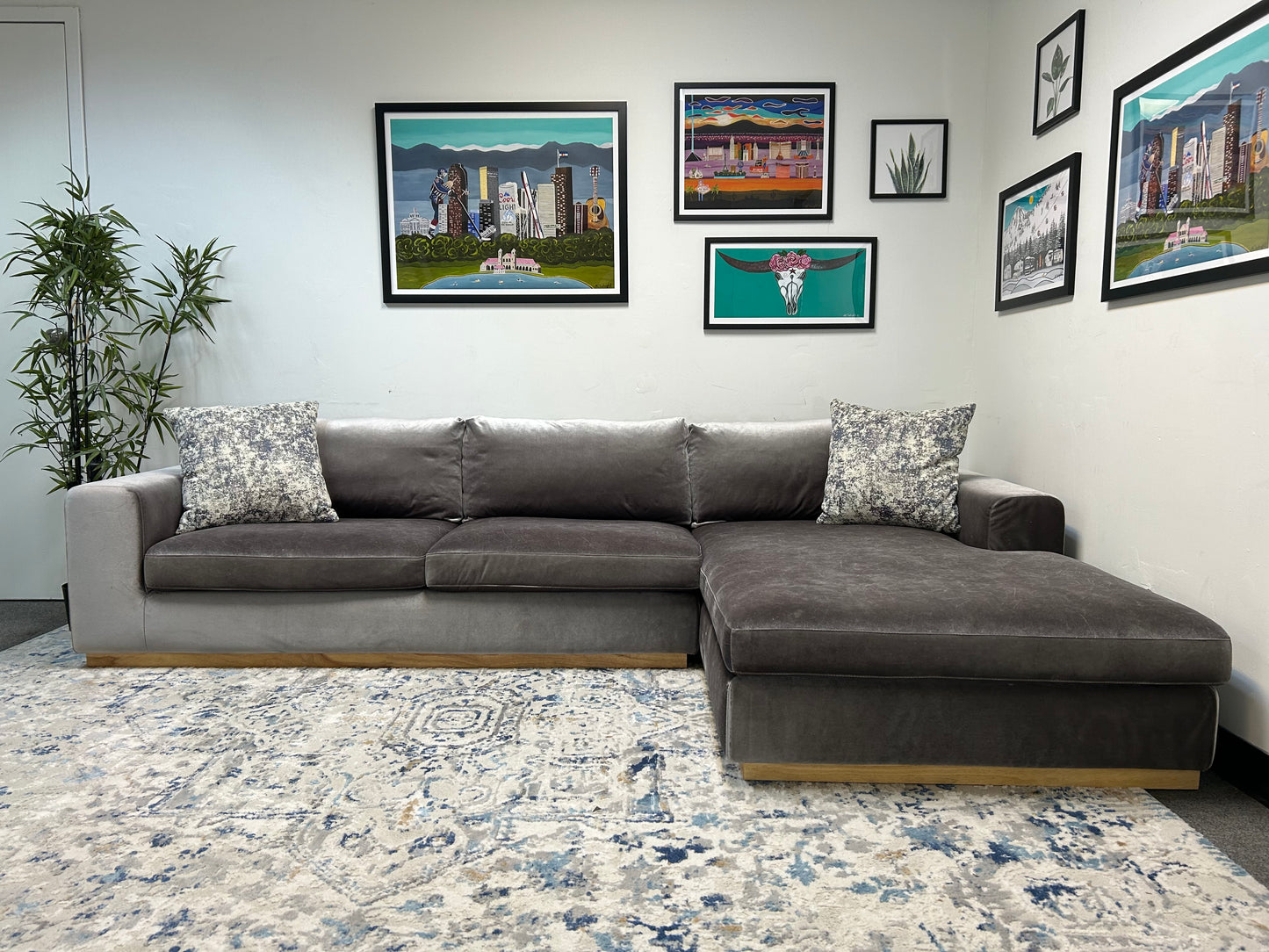 Gray Velvet Rove Concepts Noah Sectional