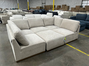 *New* Henredon Murphy Fabric 6-Piece Sectional w/Ottoman (Beige)
