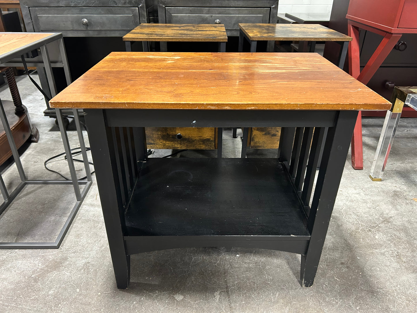 Brown/Black Wooden End Table