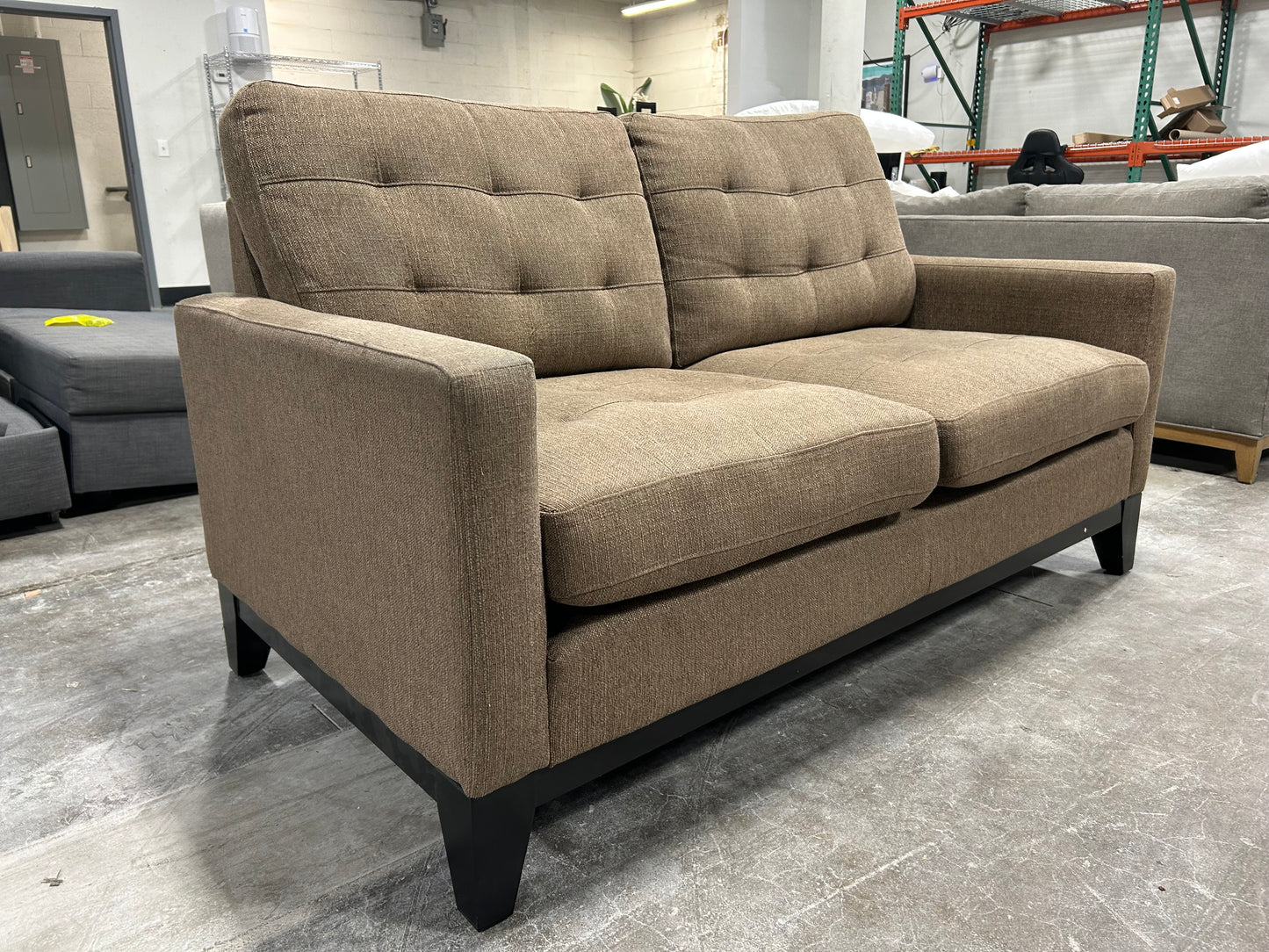 Taupe 64” Mid-Century Modern Sofa