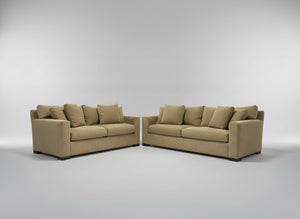 Crate & Barrel 2-Pc Taupe Axis Sofa Set