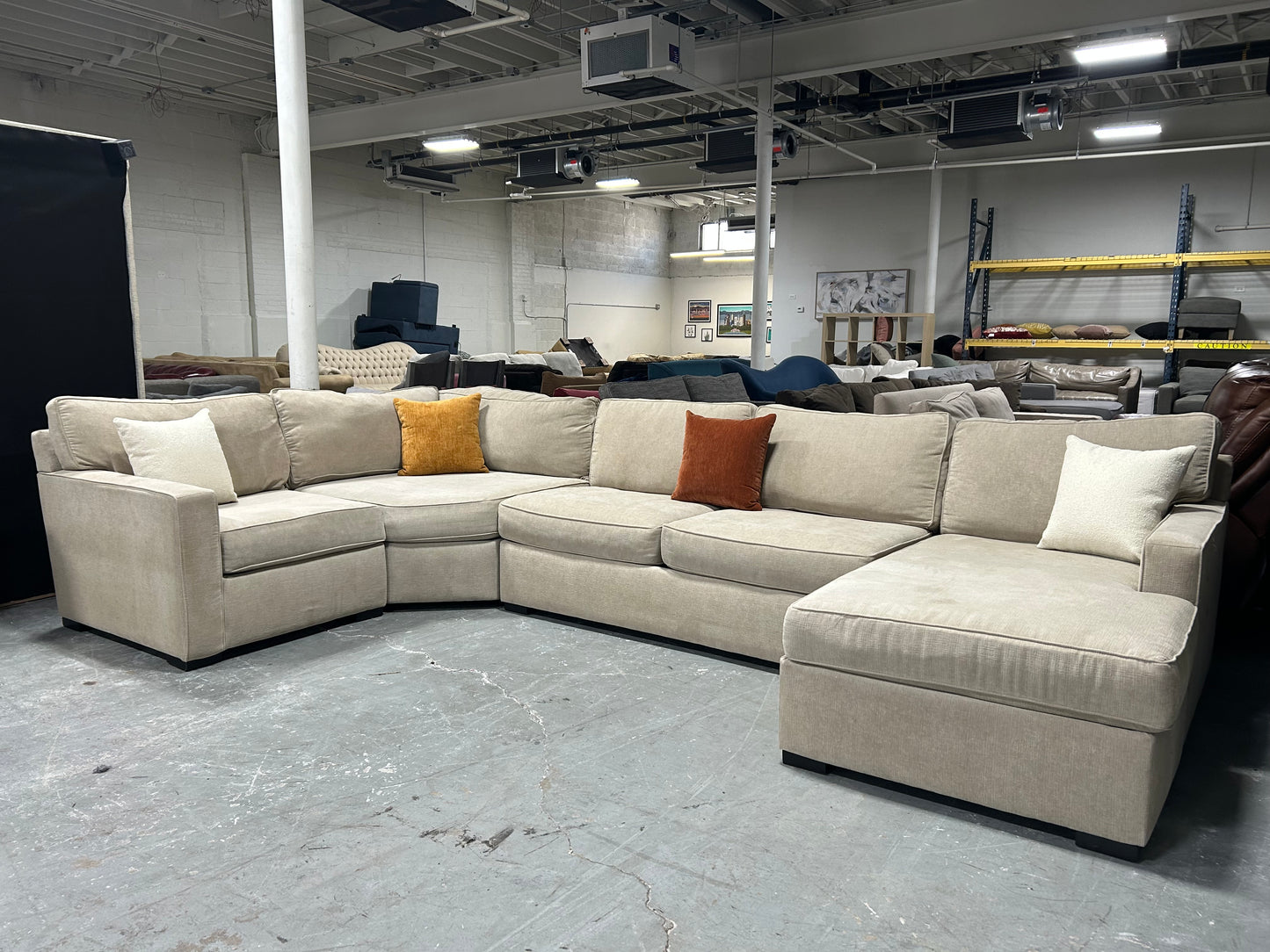Jonathan Louis Large 4-Pc Beige Chaise Sectional