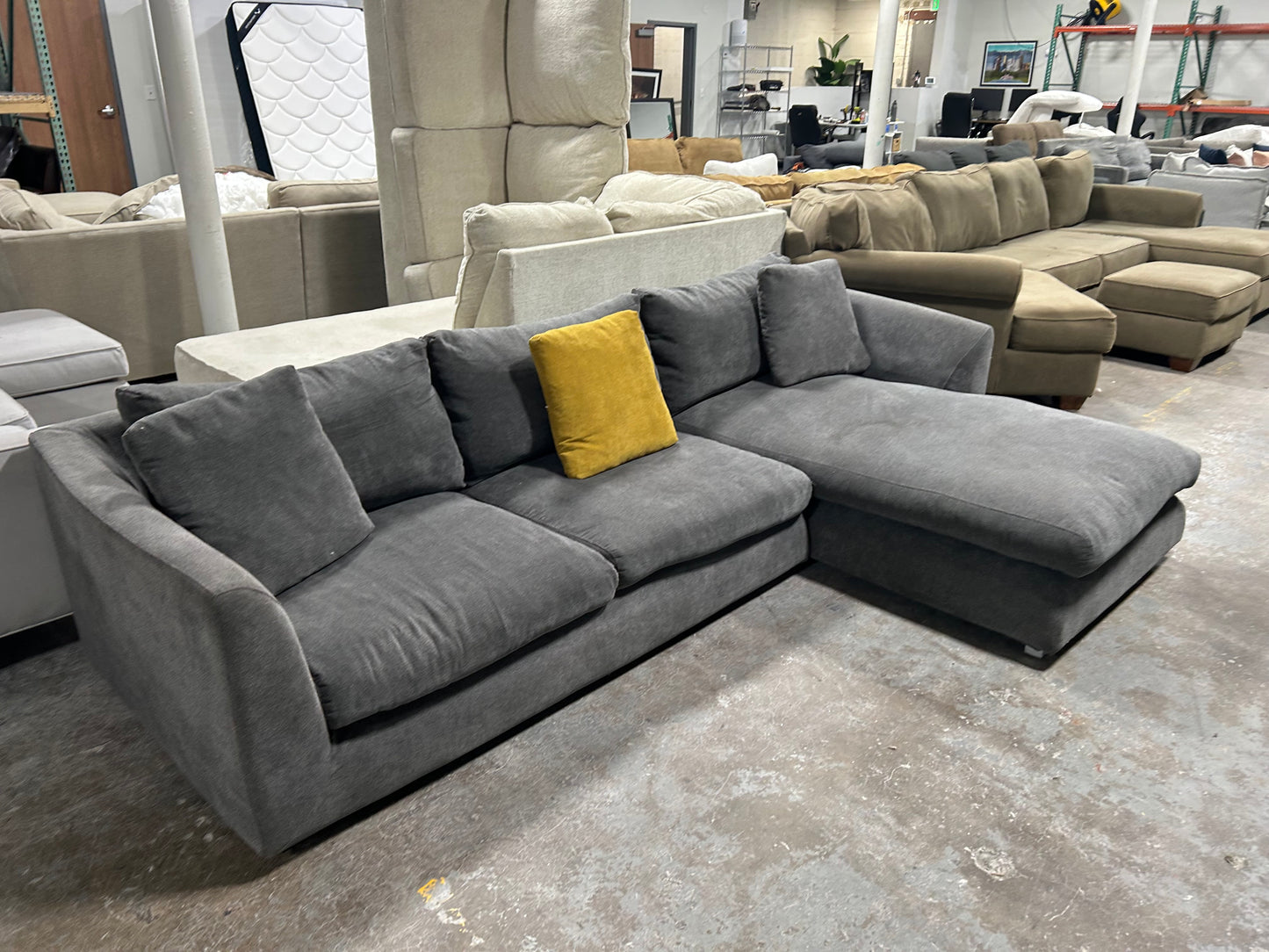 Mario Capasa Gray Feathers Collection Sectional