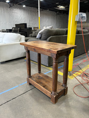Solid Wood Hand-Carved Side Table