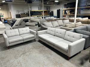 Burrow Light Gray MCM Nomad Sofa & Loveseat Set