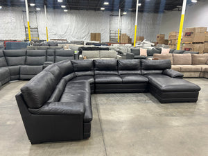 Scandinavian Designs Leather U-Shape Sectional (Espresso)