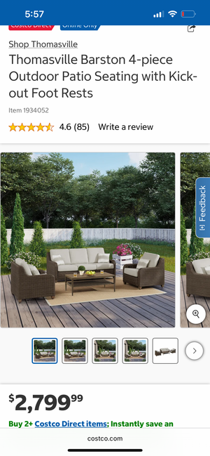 Thomasville Barston 4-Piece Outdoor Patio Set