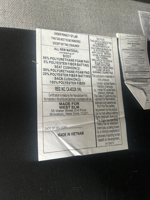 West Elm 70” Light Gray Auburn Sofa