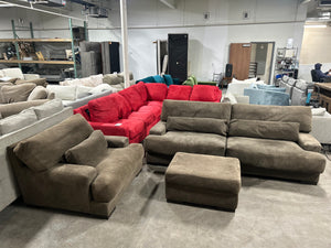 Z Gallerie MAMMOTH 3-Pc Brown Sofa & Chair Set w/Ottoman