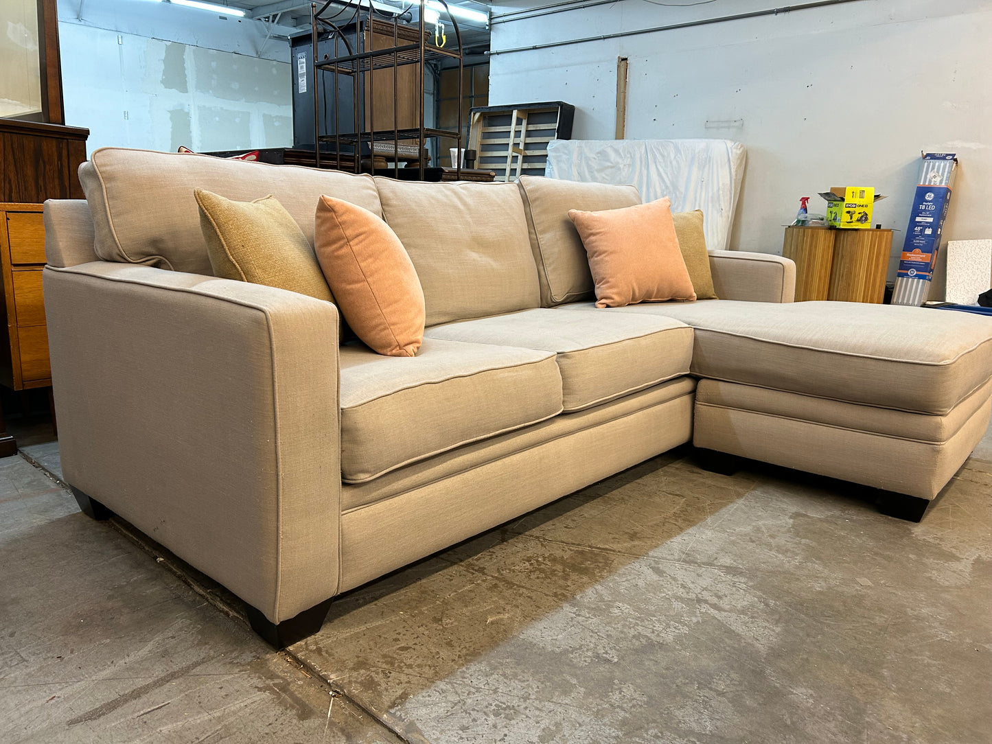 Light Gray Reversible Chaise Sectional