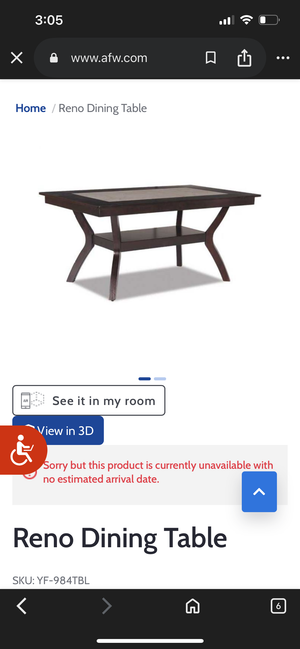 Reno Dining Table w/Marble Center