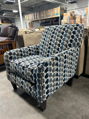 Blue Patterned Accent Chair