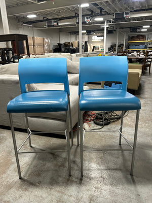 Steelcase 2-Pc Retro Blue Move Barstool Set