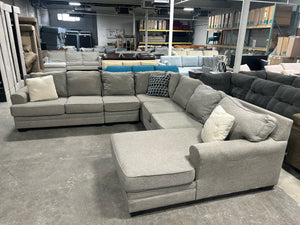 5-Pc Contemporary Light Gray Chaise Sectional