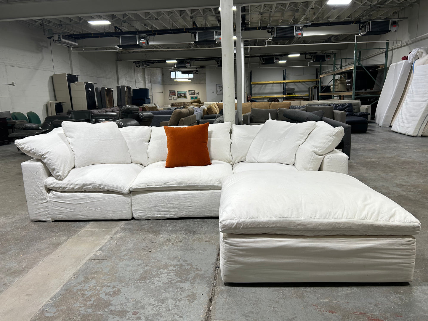 Restoration Hardware 4-Pc White Cloud Sectional w/BRAND-NEW Covers