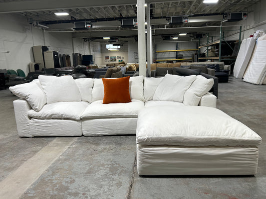 Restoration Hardware 4-Pc White Cloud Sectional w/BRAND-NEW Covers