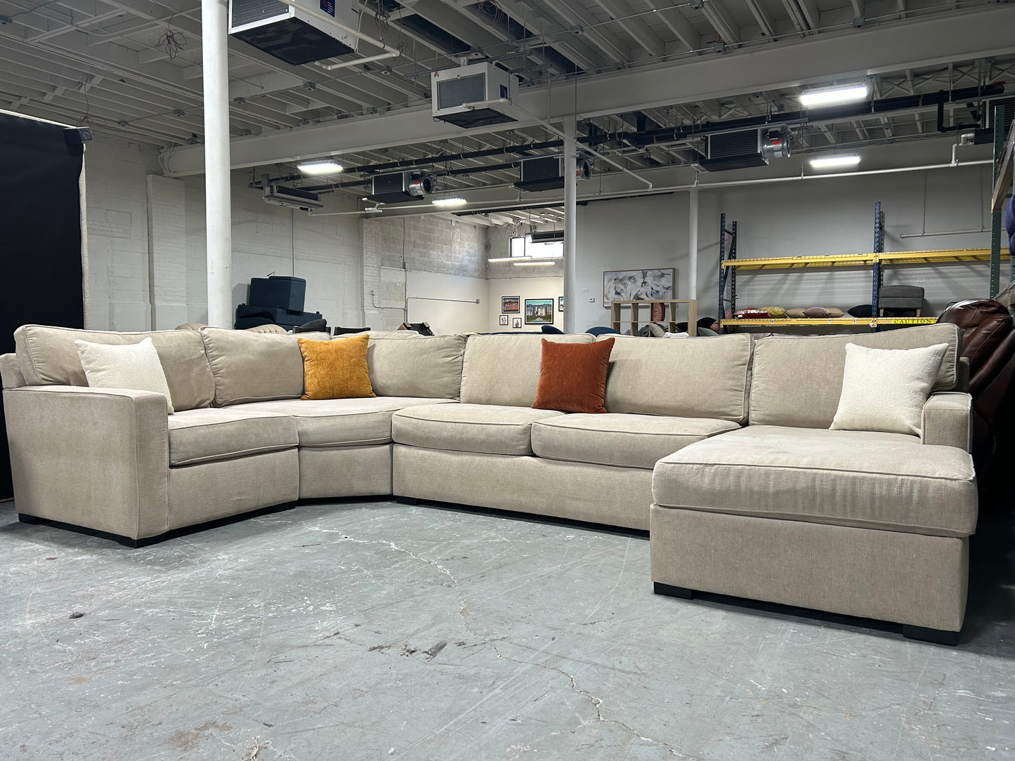 Jonathan Louis Large 4-Pc Beige Chaise Sectional