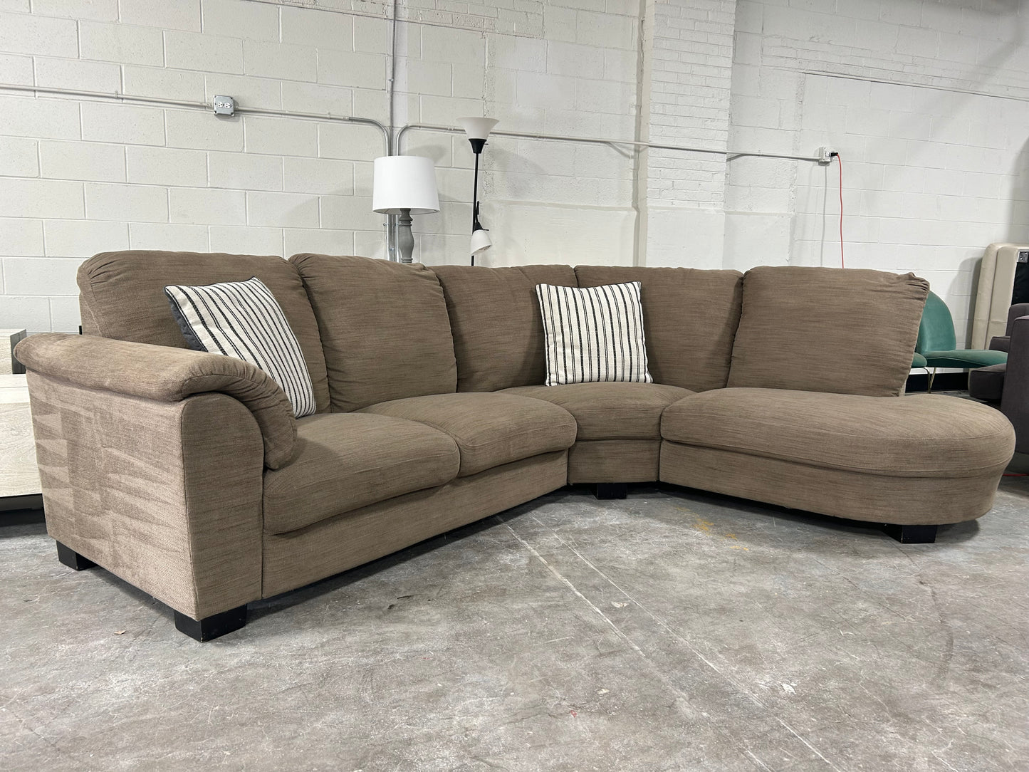 IKEA Taupe 3-Pc Chaise Sectional