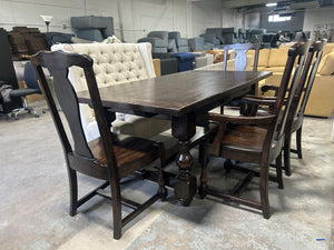 Pottery Barn 6-Pc Dark Brown Benchwright Dining Set