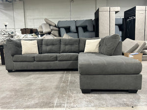 Contemporary Gray Sleeper Chaise Sectional
