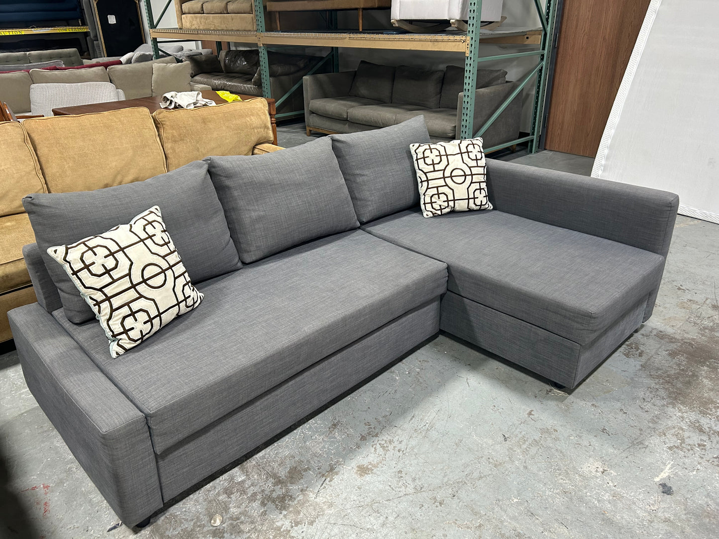 IKEA Gray Friheten Sleeper Chaise Sectional