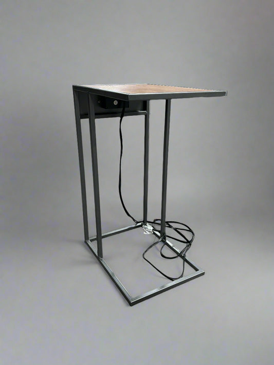 Contemporary Side Table With USB Ports And Outlets