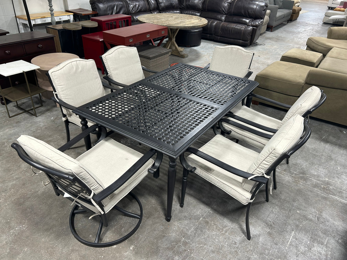 7-Pc Outdoor Metal Patio Table & Chair Set